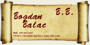 Bogdan Balać vizit kartica